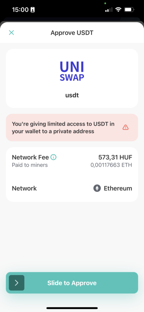 Screenshot of a Zengo wallet asking for approval