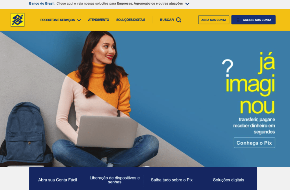 The original Banco do Brasil website