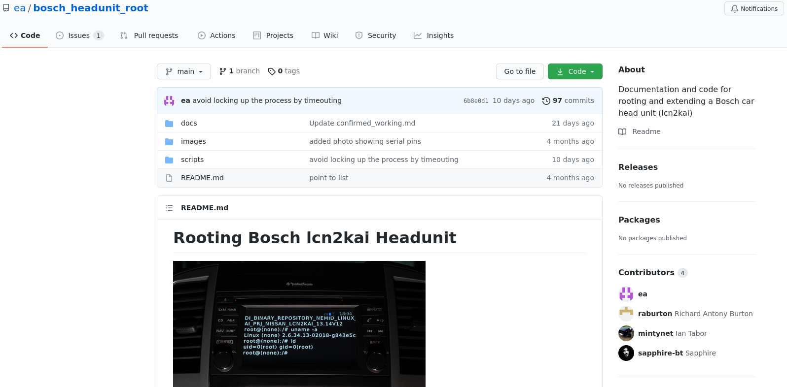 Github page for the Nissan Hack