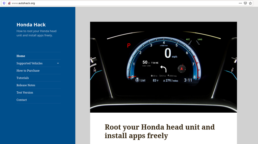 HondaHack RAT landing page