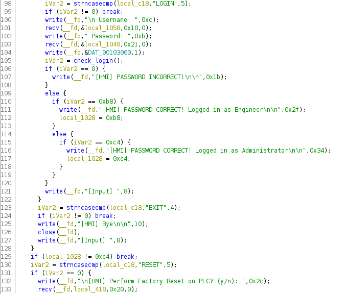 disassembled code connection handler function