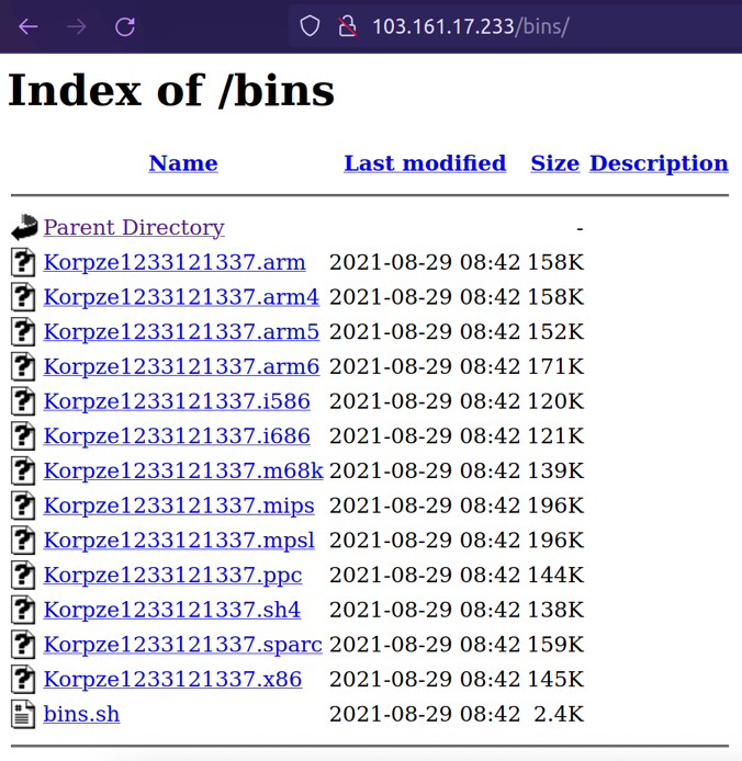 old botnet campaign binary